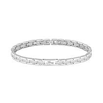 Lacoste Bracciale a Maglie da Donna Collezione METROPOLE in Acciaio Inossidabile con Petit Piqué Inciso – 2040466