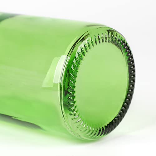 Green Glass Bud Vase, 20 Pack 8 Oz Living Bud Vases, Small Vases For Flowers, Decorative Amber Bottles For Table Centerpiece, Home Decor, Office, Wedding Reception, Vintage Style #TOP6