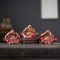 Amazon｜七福神の置物 布袋様 小型（言わない・聞かない・見ない