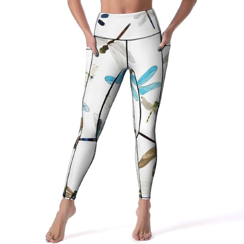 Pantalon de yoga femmes Libellule pour fitness et gym du matin au jogging dans le parc