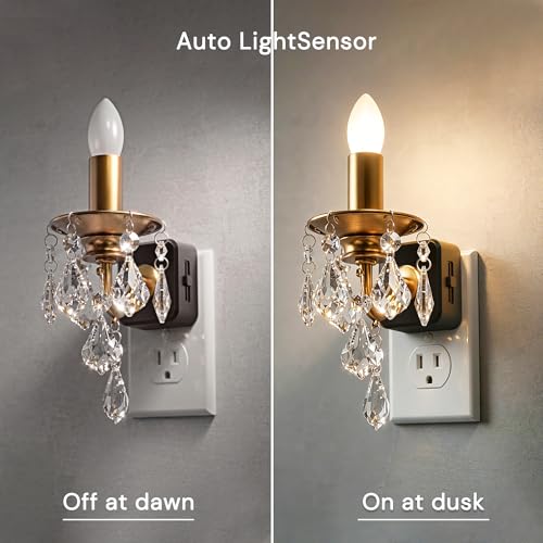 Image of L LOHAS LED Flameless Candle Night Light, 2 Pack Night Lights Plug into Wall, LED Candle Night Light with Light Sensor, 0-100LM Dimmable Nightlight, Vintage Decorative Night Lights for Dinning Room