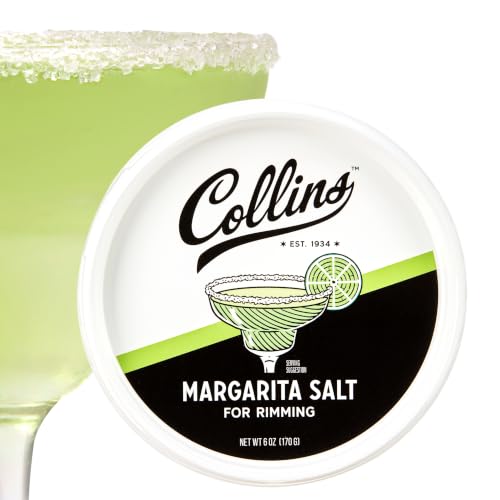 Collins White Margarita Salt Rimmer for Cocktails Rimming salt for Margarita glasses Perfect for Tequila and Mezcal drinks Rim salt for margarita and shot glasses 6oz