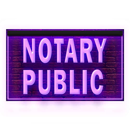 190146 Notary Public Authorized Business Office Service Display LED Light Neon Sign (21.5