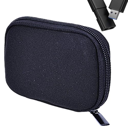 Bolsa de almacenamiento para unidad flash USB, 6 ranuras, funda de transporte para disco duro, bolsa organizadora portátil con correa elástica interna para el hogar, uso de viaje (4.7 x 3.1 pulgadas)