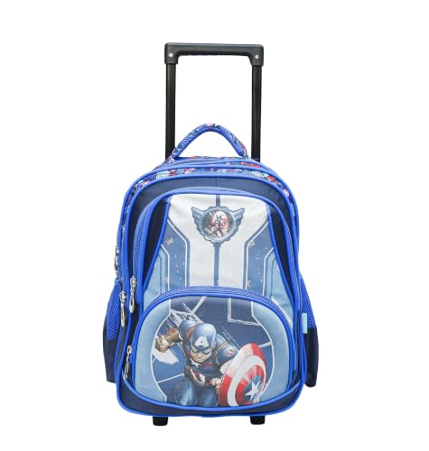 Image of ADSON 3D Embossed School Trolley Bag Large School Bag for Boy Girl, Kids School Bag, Travel Backpack for Girl Boy, Ideal for Children Trolley 16 Inch Water Resistant
