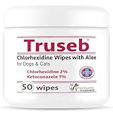 Chlorhexidianes Wipes for Dogs, Cats and Horses (Made in U.S.A) (USA) (Ketoconazole & Chlorhexidine Wipes, 50 Count)