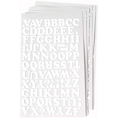 Sei, 3/4" Chunky Iron On Letter, Bundle Pack, White Flock Transfer, 6 Sheets (White, 3/4 Inch) USA