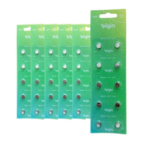 50 Baterias Alcalina Lr626 1,5v Elgin Botão 5 Cartela C/10un