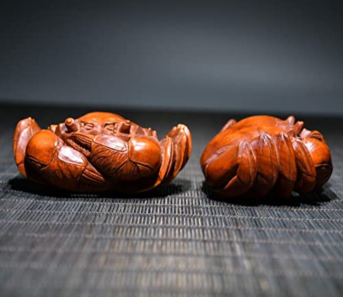 Crabe en buis sculpté main un duo symbolique de réussite - 5