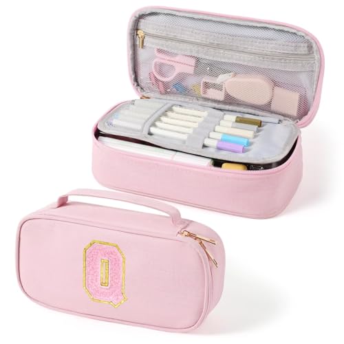 Image of YOOLIFE Pencil Case for Girls, Cute Pencil Pouch Pen Case, Large Capacity Aesthetic School Supplies for Teen Girls, Q (Pink)