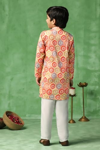 Image of Fashion Dream Boy's Cotton Blend Printed Kurta Pant Set|Kurta Set|Kurta And Pant Set|Kids Ethnic Set|Ethnic Set