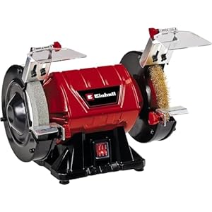 Einhell dubbele slijper TC-BG 150 B (max. 350 W, Ø 150 mm-slijpschijf, vonkbescherming, vormcorrecties en slijphoeken, incl. grove slijpschijf K36, borstelschijf)