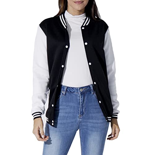 NHUHEQ Unisex Baseball Jacket Men Women Slim Fit Varsity Baseball