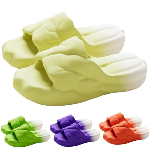 Vegetable Slippers Cabbage Shape Cloud Slides for Men Women Open Toe Sandals Pillow Slippers House Shoes for Pool Beach Shower