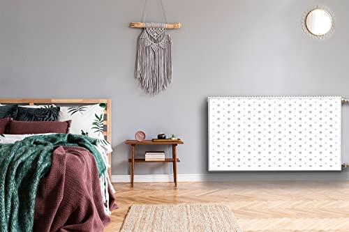 Cache radiateur floral bleu 110x60cm pour salon chaleureux