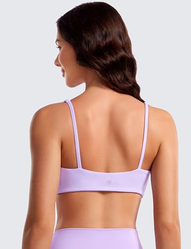 Image of CRZ YOGA Butterluxe Square Neck Sports Bras | Light Support, Removable Pads, Yoga, Extremely Soft, Low Coverage, Adjustable Spaghetti Straps, for Women
