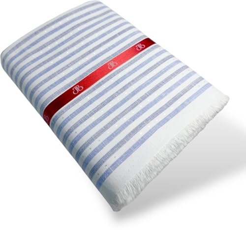Image of JHABAK'S Unstitched Striped Shirt Fabric for Men - Cotton Linen Blend Lining Material - Shirt and Kurta Piece Cloth