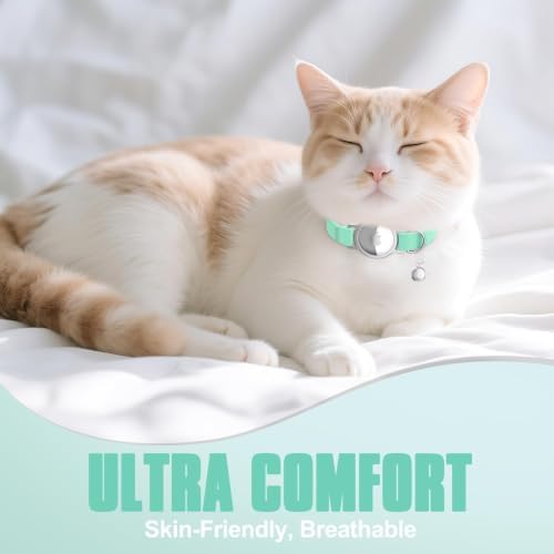 AirTag Cat Collar, Elastic Tracker Collar with Airtag Holder and Bell — view 6