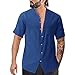 Générique Grands Et Grands Polos pour Hommes Hommes Mode décontracté Haut Chemises Couleur Unie Poche Simple Boutonnage Coton et Lin Chemise à Manches Courtes T-Shirts pour Hommes Pack Grand
