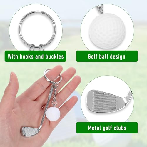 Image of Golf Club Keychain, Golf Gifts Keychain for Men Women Golfers Mini Alloy Golf Keychain Golf Racket Ball Pendant Keychain, Golf Ball with Keychain Bag Pendant Decorations Sports Golf Lovers Gifts