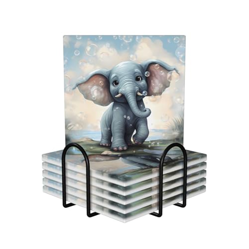 Ensemble de dessous de verre céramique absorbant avec support et dos liège pour boissons - 2