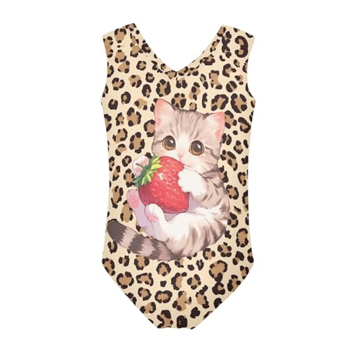 Image of Girls Bathing Suit Size 3-14 Swimsuits for Girls One-Piece Swimwear Summer V-Neck Sleeveless