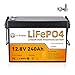 12.8V 240Ah Lithium Battery,3072Wh Deep Cycle LiFePO4 Battery with 100A BMS,8000+ Cycles,Perfect for Home Storage,Off-Grid,Camping,Solar,Bankup Power etc.