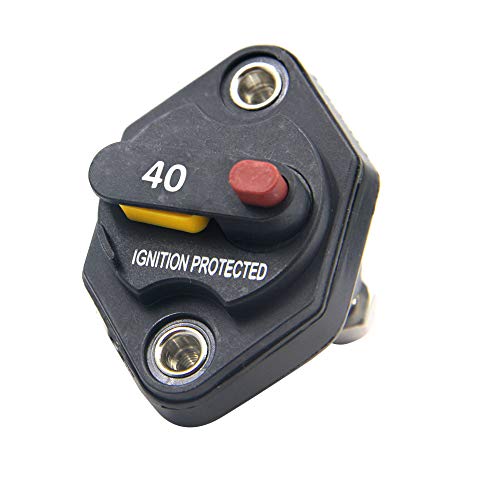 RKURCK 12 V-32 V DC 10 A circuito interruptor fusible inversor fusible soporte con botón de reinicio manual para auto camión RV remolque marino impermeable Cover