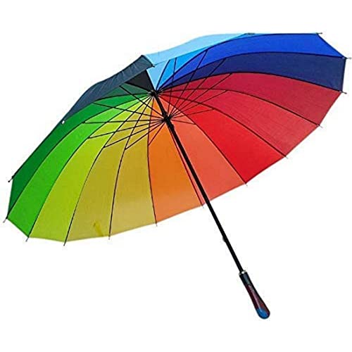 Colorful Rainbow Umbrella for Men, Women & Kids – Large Canopy, W...