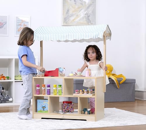 Avenlur The Holly Wooden Market Shelf and Stand – Versatile Kids' Storage & Play Furniture, Sturdy Wood Construction, Perfect for Toys, Books & Imaginative Play