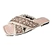 Sandales d'été pour femme - Chaussures d'été à carreaux - Pantoufles tendance avec perles et strass - Style décontracté - Pour la plage - Noir, beige, 38 EU