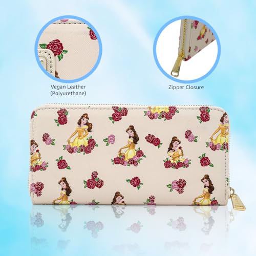 Loungefly Beauty and the Beast Belle AOP Rose Faux Leather Wallet2