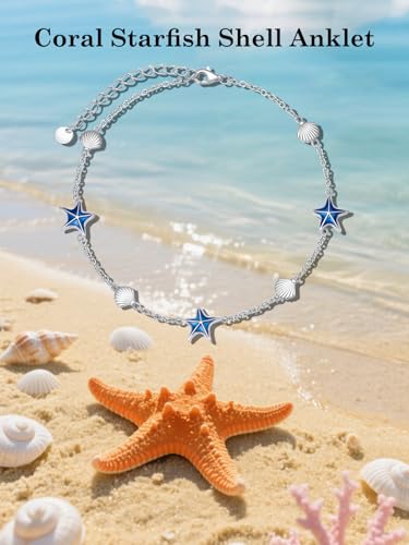Image of WINNICACA 925 Sterling Silver Anklets for Women Adjustable Beaded Butterfly Opal Anklet Bracelet Foot Chains Jewelry Gifts for Women Beach Birthday Christmas Gift