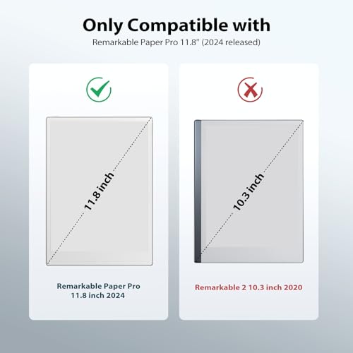 TiMOVO Case for Remarkable Paper Pro 11.8Inch 2024, Lightweight Hard Back Shell Protective Book Folio Cover with Pen Holder for Remarkable Paper Pro Color Tablet, Support Auto Wake/Sleep,BlackNotebook
