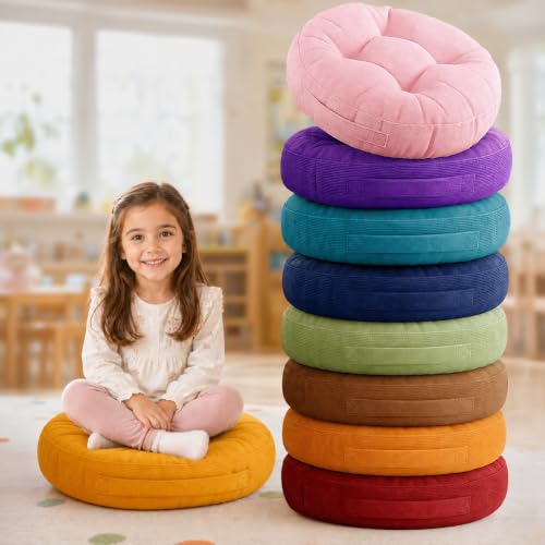 Floor Cushions for Kids 8 Pack, Round Flexible...