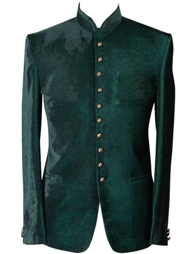 Veste en velours pour homme col debout pour rompre avec le costume noir ennuyeux