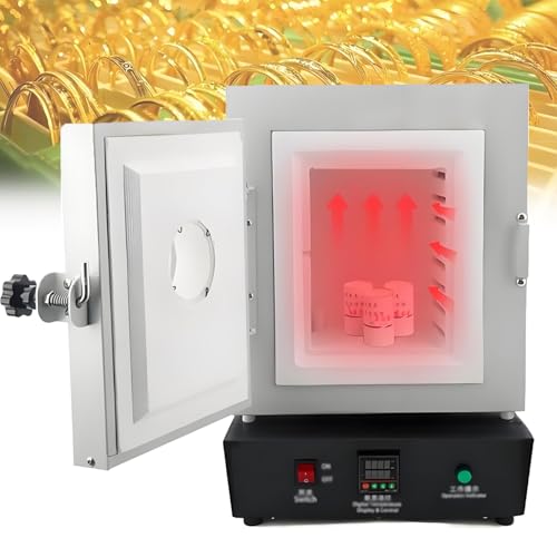 QuinteZhenTially Electric Closed Ceramic Muffle Furnaces,Table Top Burnout Furnace Oven Machine,with Ventilation Holes & Spring Handle,Sintering Furnace for Metal Processing Ceramic Glazing