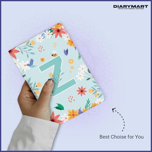 Image of Initial Z Premium Soft Bound Notebook Diary for Girls and Women (B6, 90 GSM, 160 Ruled Pages) Floral Design Notebook Journal Diary