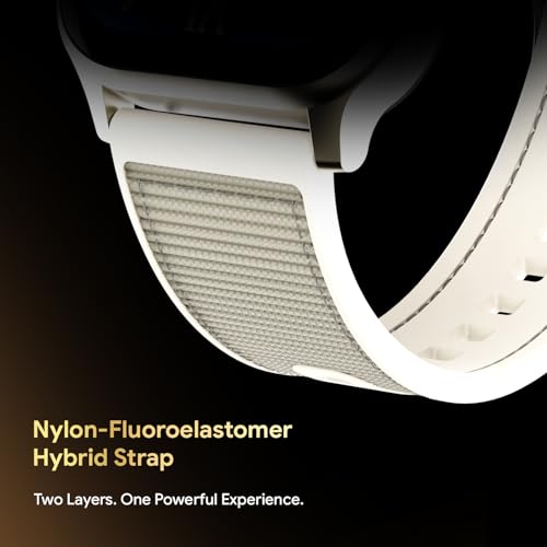 Image of Fire-Boltt Rise Force Smart Watch 1.85 inch Display, Nylon-Fluoroelastomer Hybrid Strap, Rotating Crown, Bluetooth Calling, Dual Button Control, Metal Body Smartwatch for Men and Women Sandstone