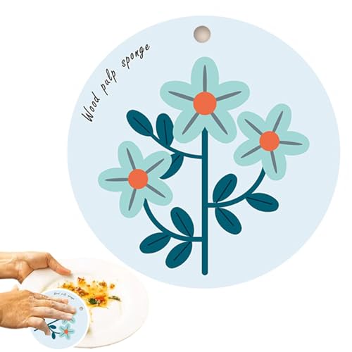 Esponja de cocina reutilizable – Esponja natural para , esponja de modelado de flores de madera para pulp discos, esponjas de lavado, esponjas de lavado, esponjas para discos, exfoliante para