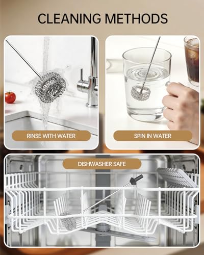 Image of CIRCLE JOY Rechargeable Milk Frother Handheld with Stand, Dual Spring Whisk Electric Foam Maker, Detachable Hand Frother Wand Drink Mixer for Lattes, Cappuccino, Macchiato, Hot Chocolate, Silver