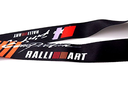 JDM Mitsubishi Ralliart Lanyard Keychain Quick Release Key Chain 2 Sided Print