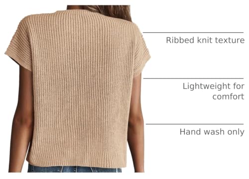 Image of KIRUNDO Summer Fall Short Sleeve Sweater for Women 2026 Casual Sweater Vest Cotton Knit Pullover Tank Tops Fashion Clothing