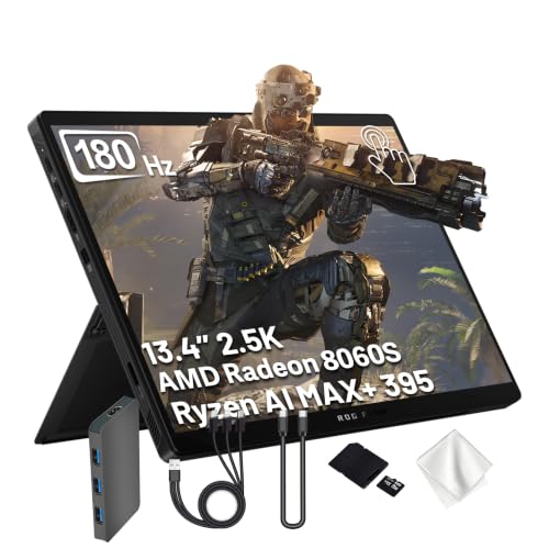 Image of ASUS ROG Flow Z13 13.4 inch 180Hz WQXGA 2-in-1 Touchscreen Gaming Laptop, Ryzen AI MAX+ 395, 64GB LPDDR5X, 2TB Storage(1TB SSD&1TB Docking Station Set), Backlit Keyboard, Wi-Fi 7, Win 11, Black