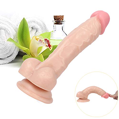 Díldò Realistico, 17cm Pene Dǐldòs per Principianti con Base a Ventosa per a Mani Libere