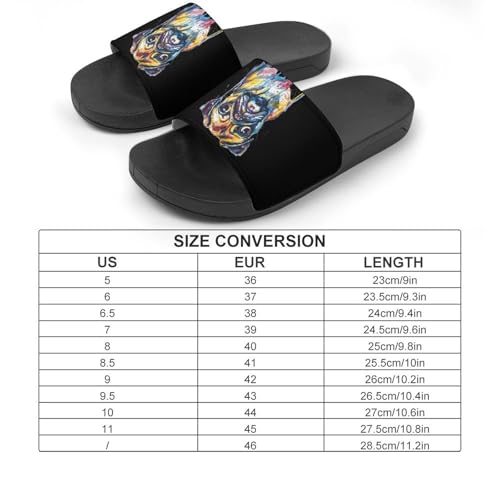 Watercolor Bull-Dog House Sandals Non-Slip Bathroom Slippers Beach Summer Shoes for Men Women2