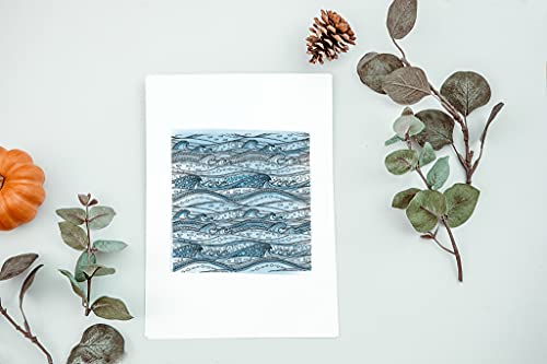 Langfon Retro Style Ocean Waves Background Clear Stamps For Card Making Decoration Diy Scrapbooking, Sea Waves Background Silicone Transparent Seal Stamps For Embossing Album Decor Craft. #TOP6