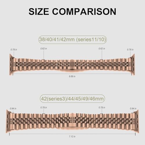 Image of baozai Compatible Apple Watch Bands 46mm 45mm 44mm 42mm 41mm 40mm 38mm, Stainless Steel Band with Screen Protector Case for Apple Watch Series 11 /10 /9 /8 /7 /6 /5 /4 /3 /2 /1 /SE3