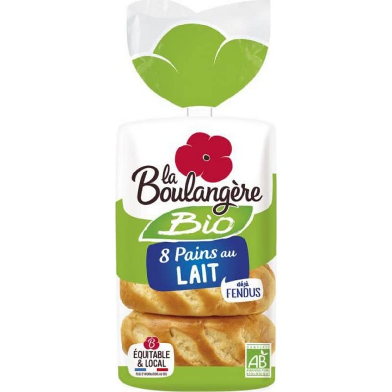 La panadería orgánica 8 panes con leche, 280 g (lote de 3)