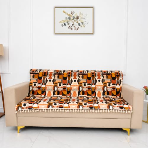 Homerz Premium Sofa Cover Mat with Tassel, Plush Finish Soft Quil...